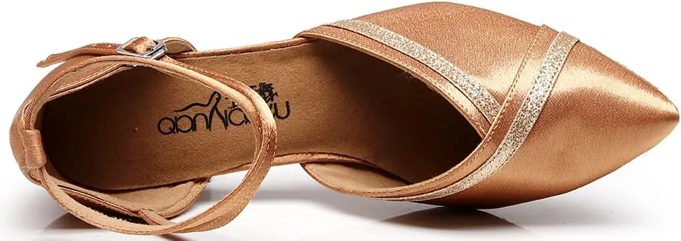 7141 Womens Closed Toe Professional Latin Ballroom Dance Shoes Doubles as Comfortable Party Shoes