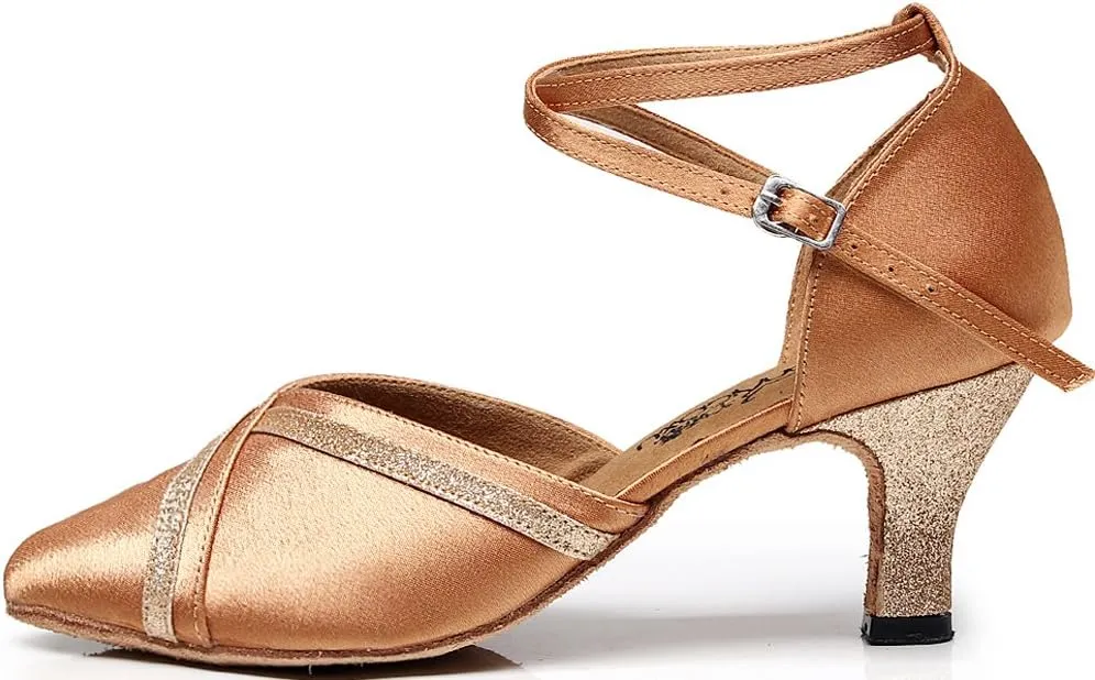 7141 Womens Closed Toe Professional Latin Ballroom Dance Shoes Doubles as Comfortable Party Shoes