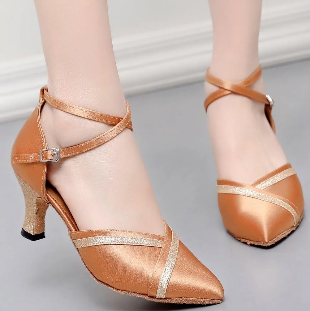 7141 Womens Closed Toe Professional Latin Ballroom Dance Shoes Doubles as Comfortable Party Shoes