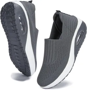 Aceptolcom Women's Nursing Shoes Air Cushion Nurse Shoes Orthopedic Diabetic Wedge Sneakers Rocker Walking Shoes Platform Wedge Sneakers