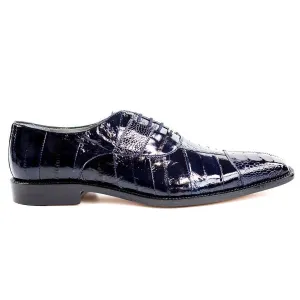 Belvedere Designer Shoes Men's Mare Navy Genuine Ostrich & Eel Oxfords 2P7 (BV2326)