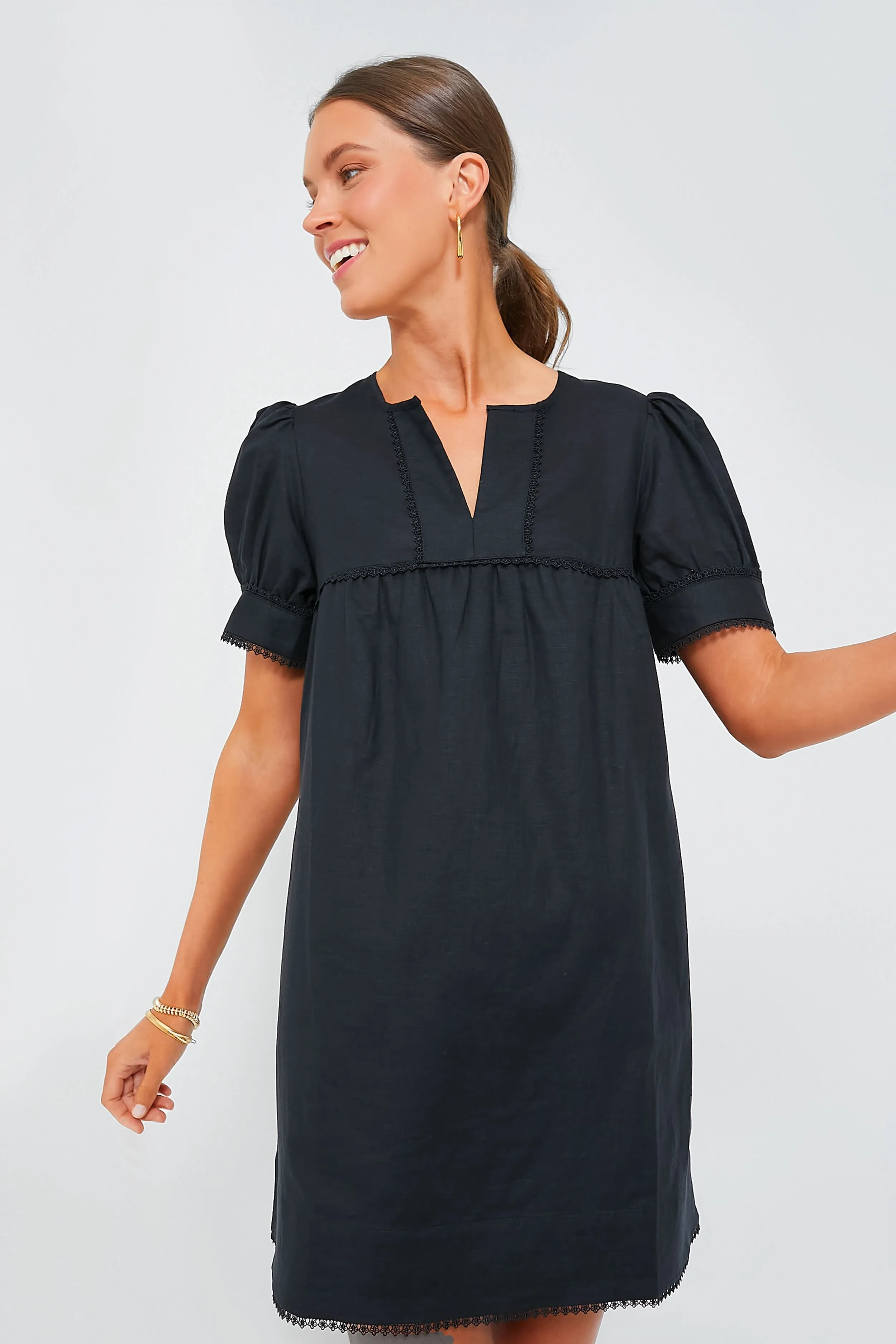 Black Linen Bridget Dress