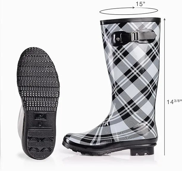 Black Waterproof Rain Boots Water Shoes