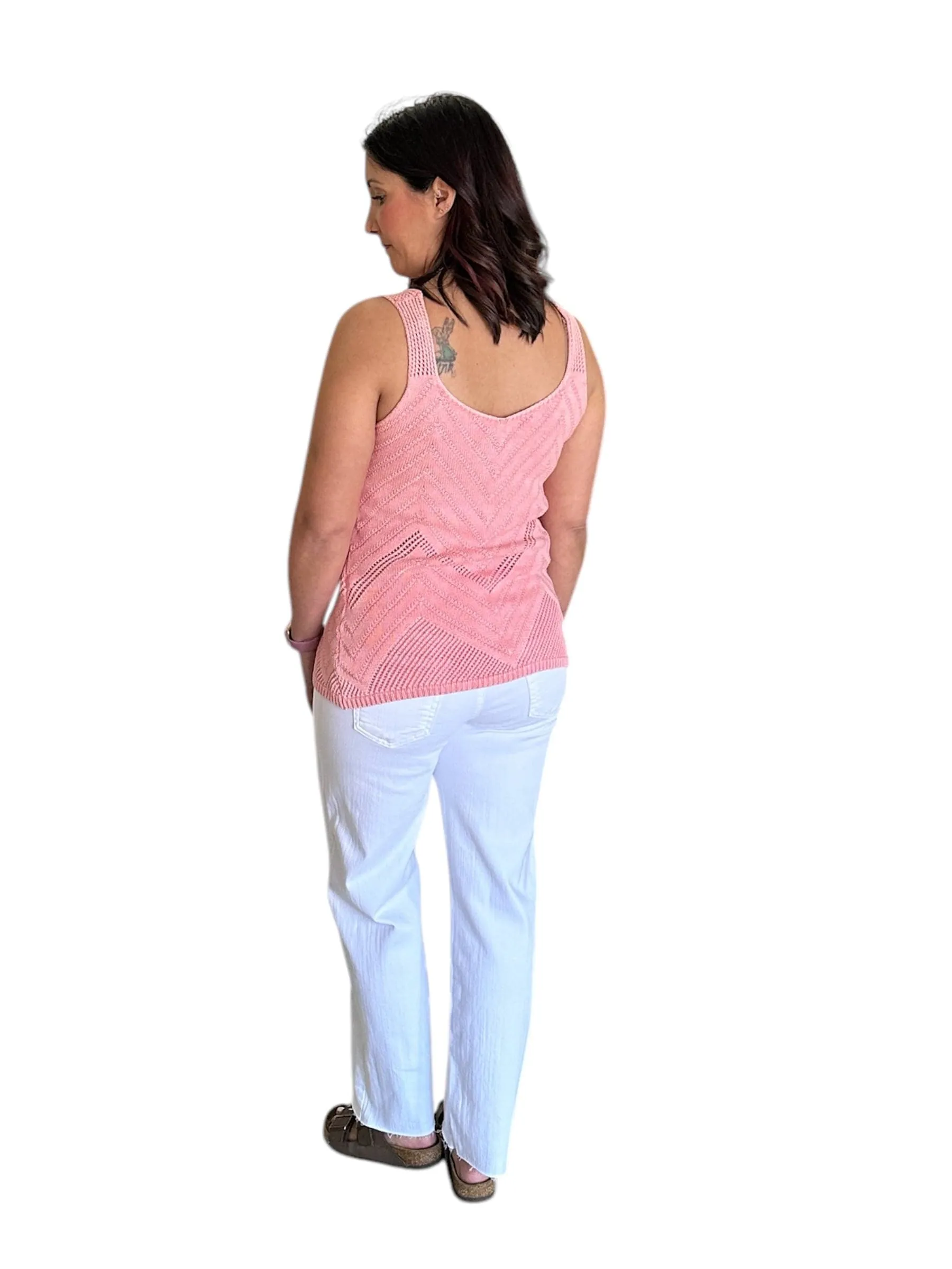 Chevron Knot Camisole in Guava by Charlie B