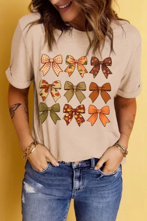Chic bow graphic tee for women
