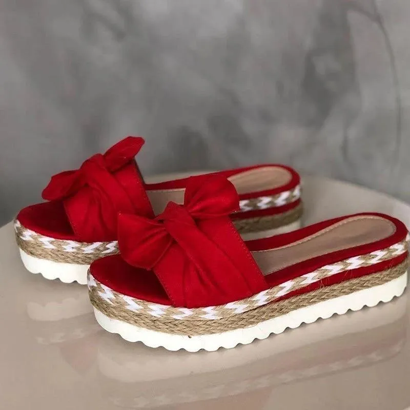 Chicvane Bowknot Platform Sandals Espadrille Sandal