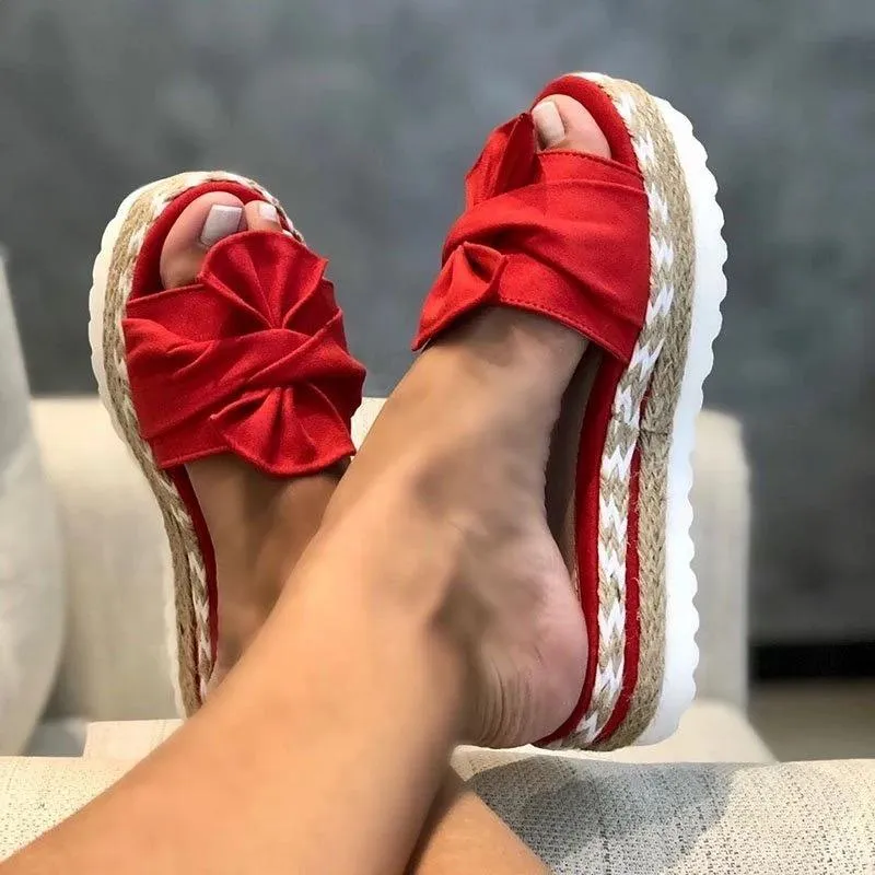 Chicvane Bowknot Platform Sandals Espadrille Sandal