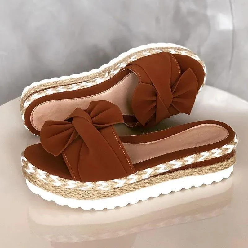 Chicvane Bowknot Platform Sandals Espadrille Sandal
