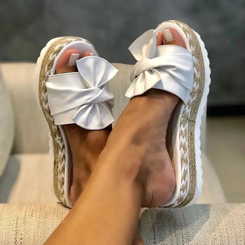 Chicvane Bowknot Platform Sandals Espadrille Sandal
