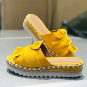 Chicvane Bowknot Platform Sandals Espadrille Sandal