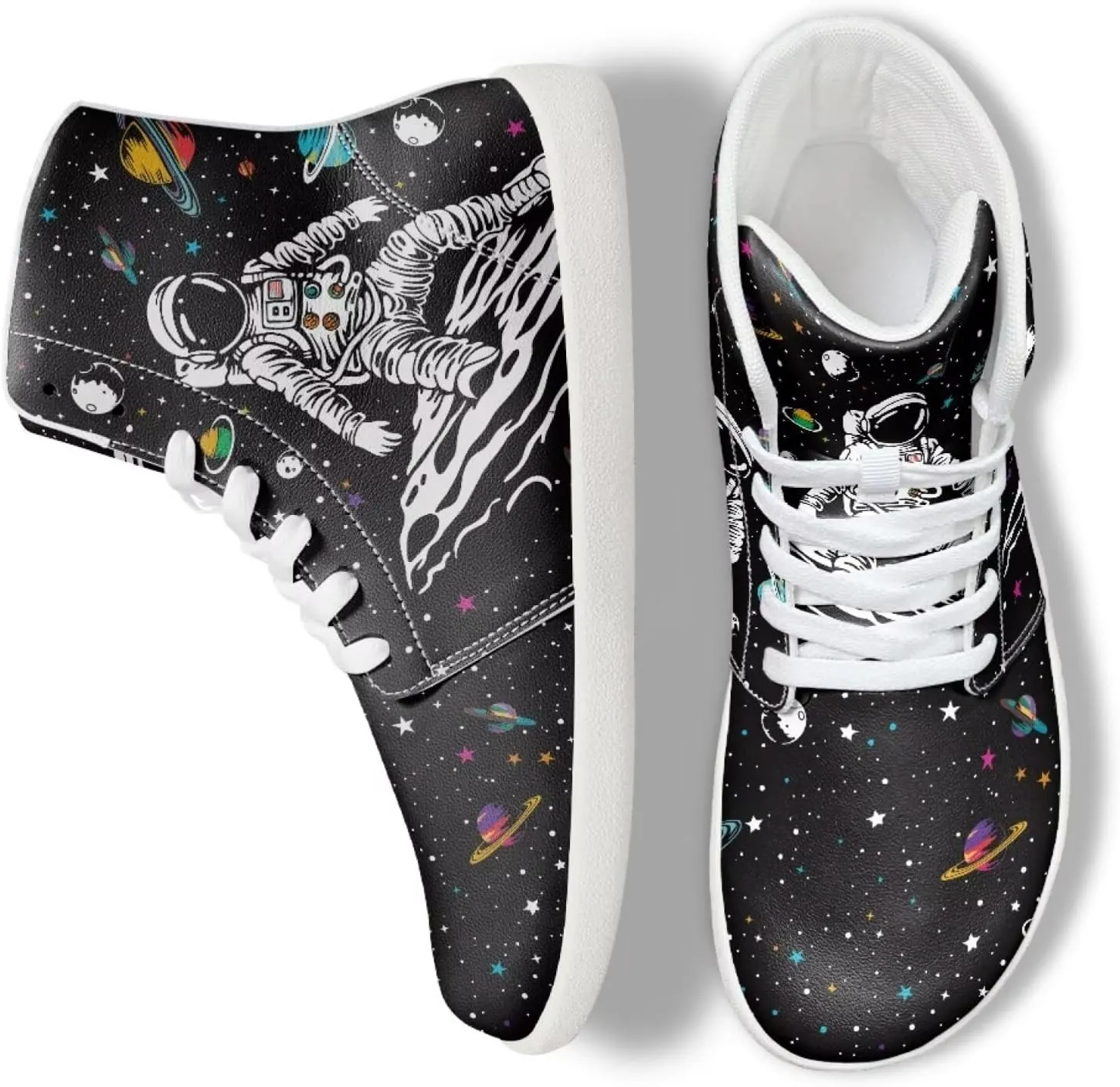 Coloranimal Barefoot Shoes Women High Top Sneakers Womens Athletic Shoes Walking Shoes Lace Up Fashion Sneakers Wide Toe Box Shoes