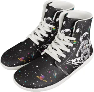 Coloranimal Barefoot Shoes Women High Top Sneakers Womens Athletic Shoes Walking Shoes Lace Up Fashion Sneakers Wide Toe Box Shoes