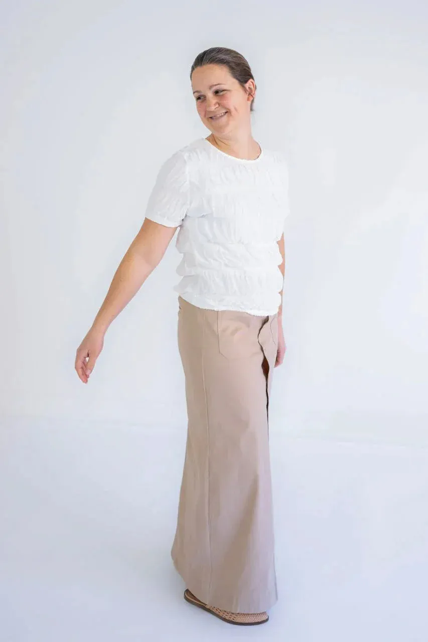 Daley Textured Top in Snowdrop