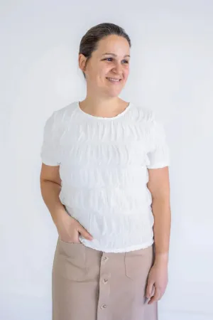 Daley Textured Top in Snowdrop