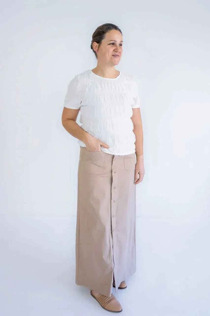 Daley Textured Top in Snowdrop