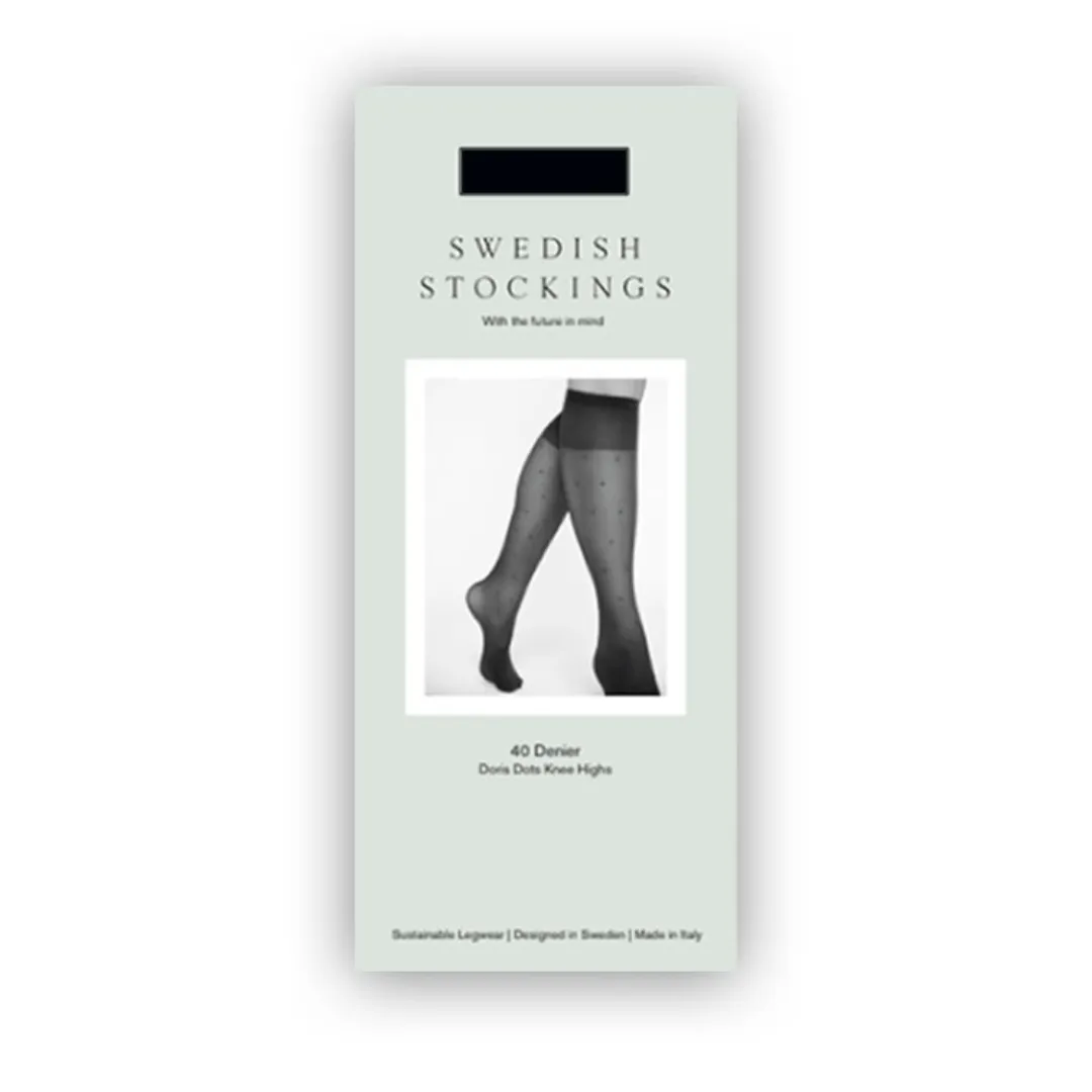 Doris Dots Knee-High Tights: Black
