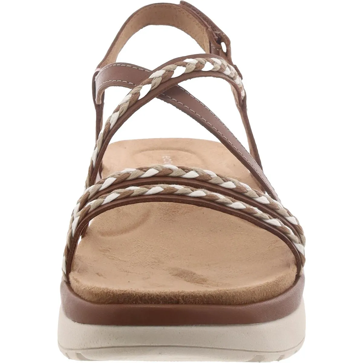 Easy Spirit Womens Ivani Leather Flatform Slingback Sandals