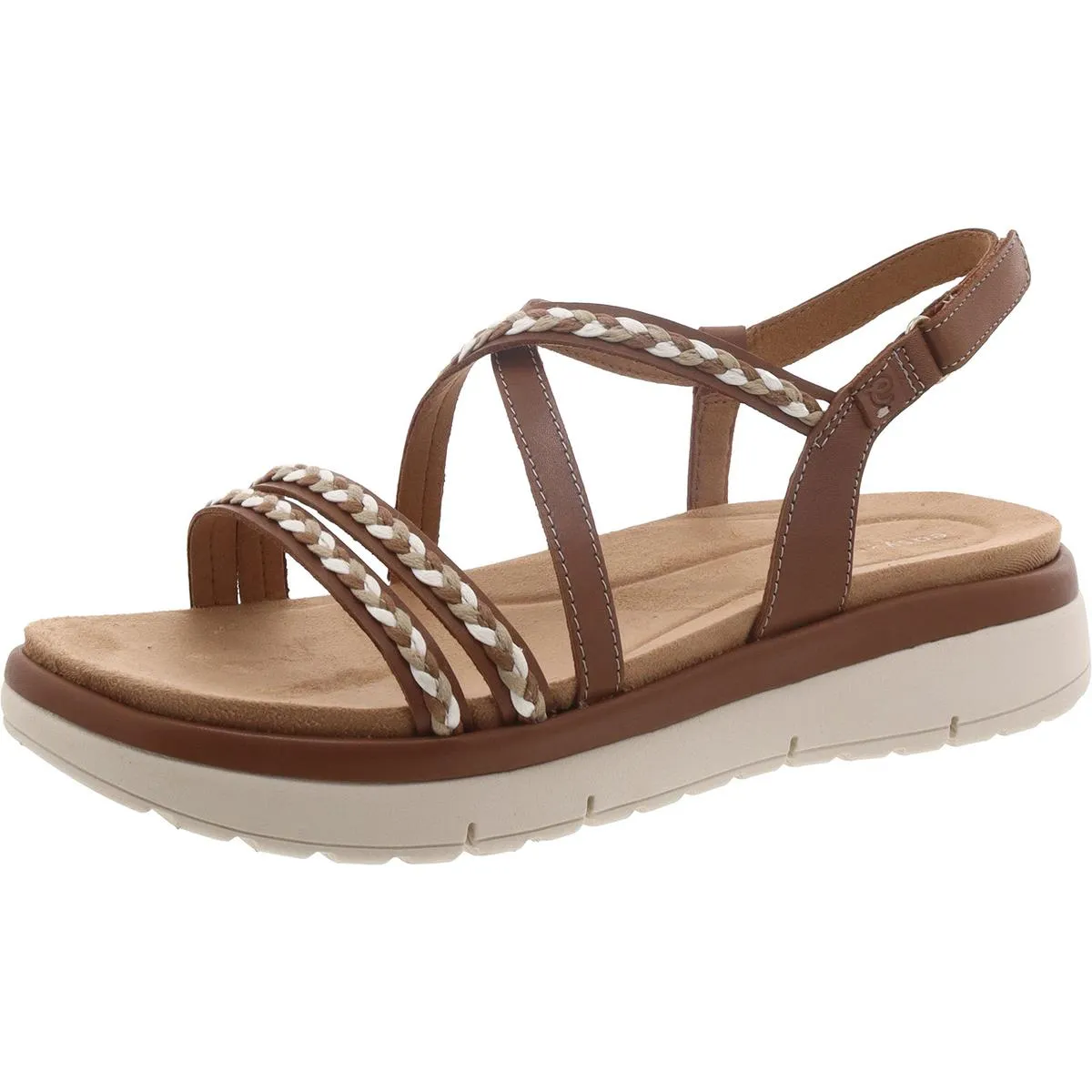 Easy Spirit Womens Ivani Leather Flatform Slingback Sandals