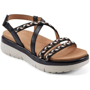 Easy Spirit Womens Ivani Leather Flatform Slingback Sandals
