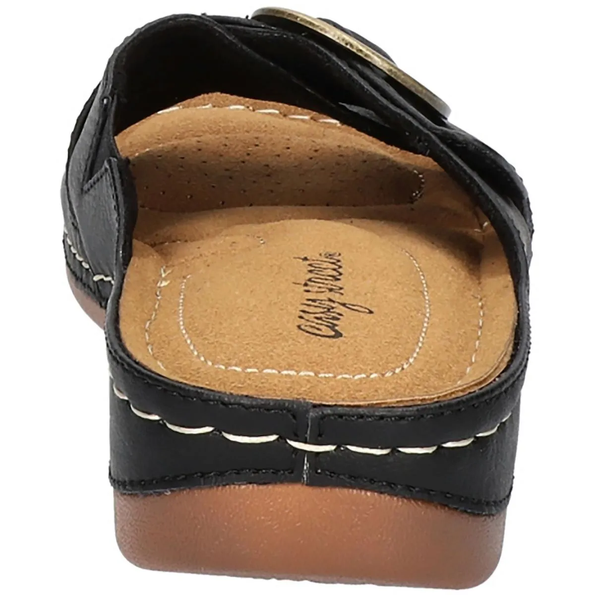Easy Street Womens BLOOMER Faux Leather Slip On Slide Sandals