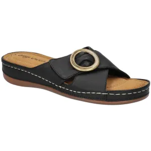 Easy Street Womens BLOOMER Faux Leather Slip On Slide Sandals