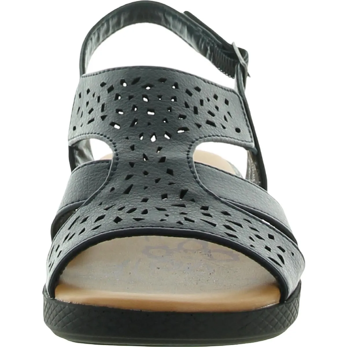 Easy Street Womens Bolt Buckle Open-toe Slingback Sandals