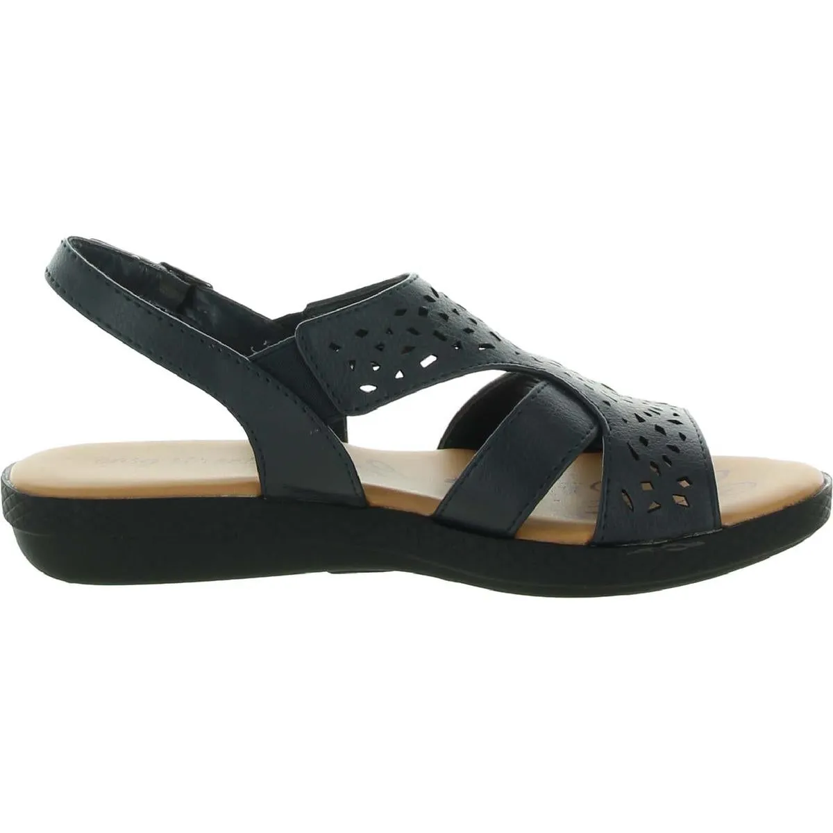 Easy Street Womens Bolt Buckle Open-toe Slingback Sandals