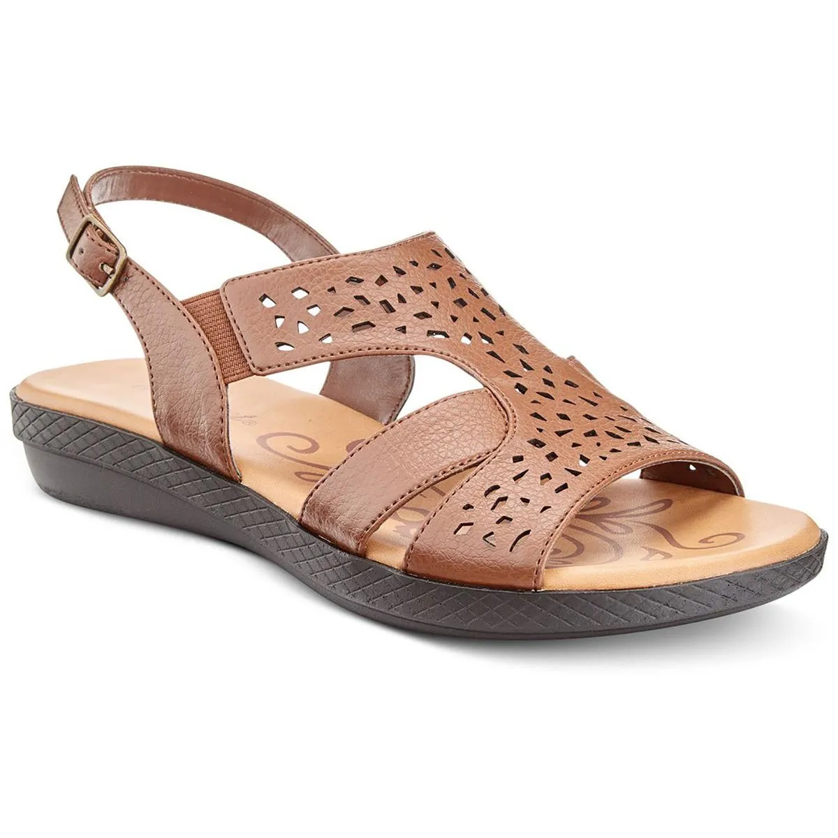 Easy Street Womens Bolt Buckle Open-toe Slingback Sandals