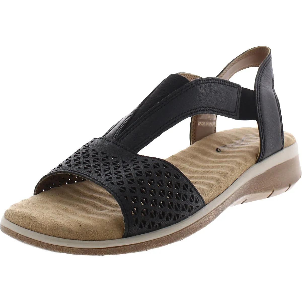 Easy Street Womens Marley Leather Flat Strap Sandals