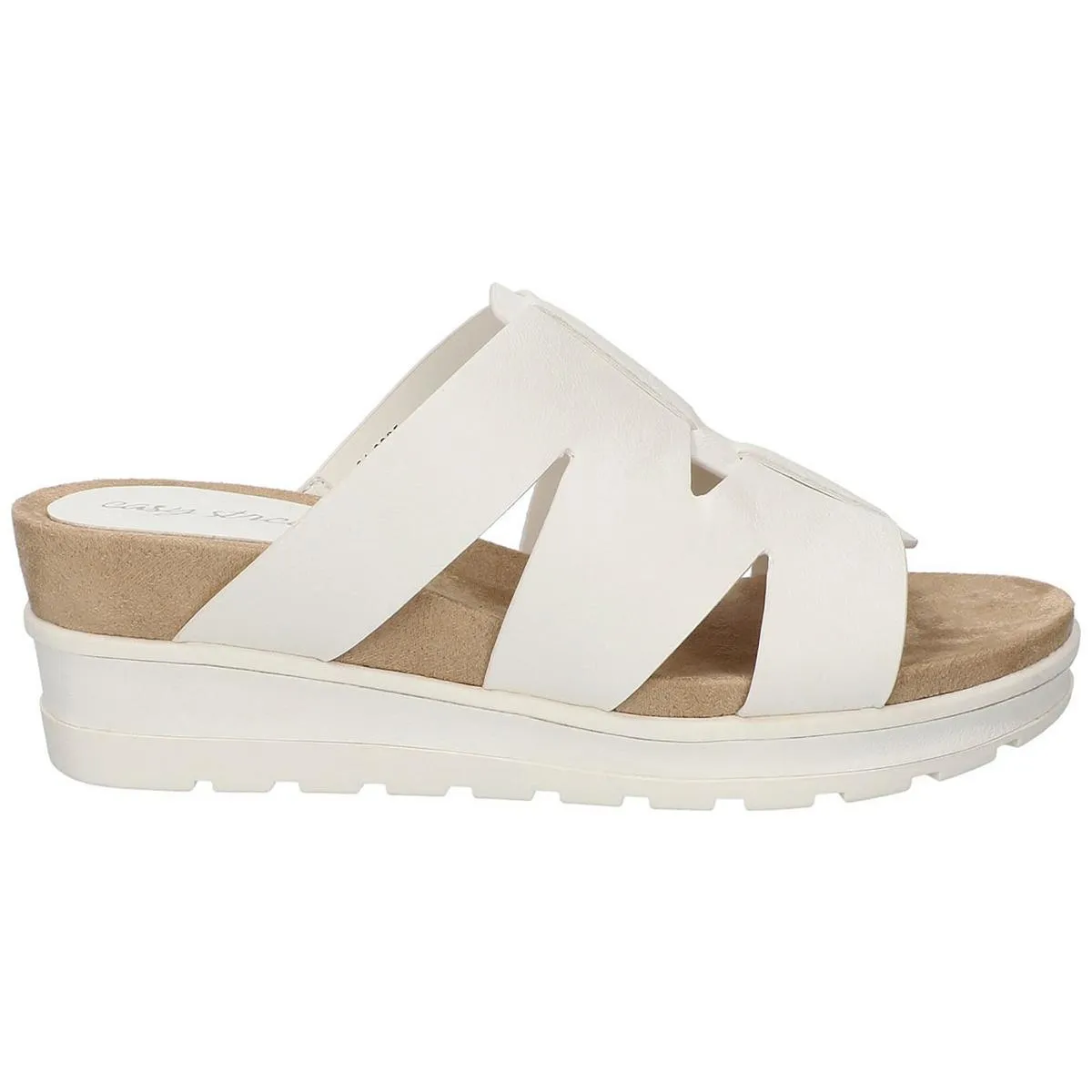 Easy Street Womens Mauna Faux Leather Casual Platform Sandals