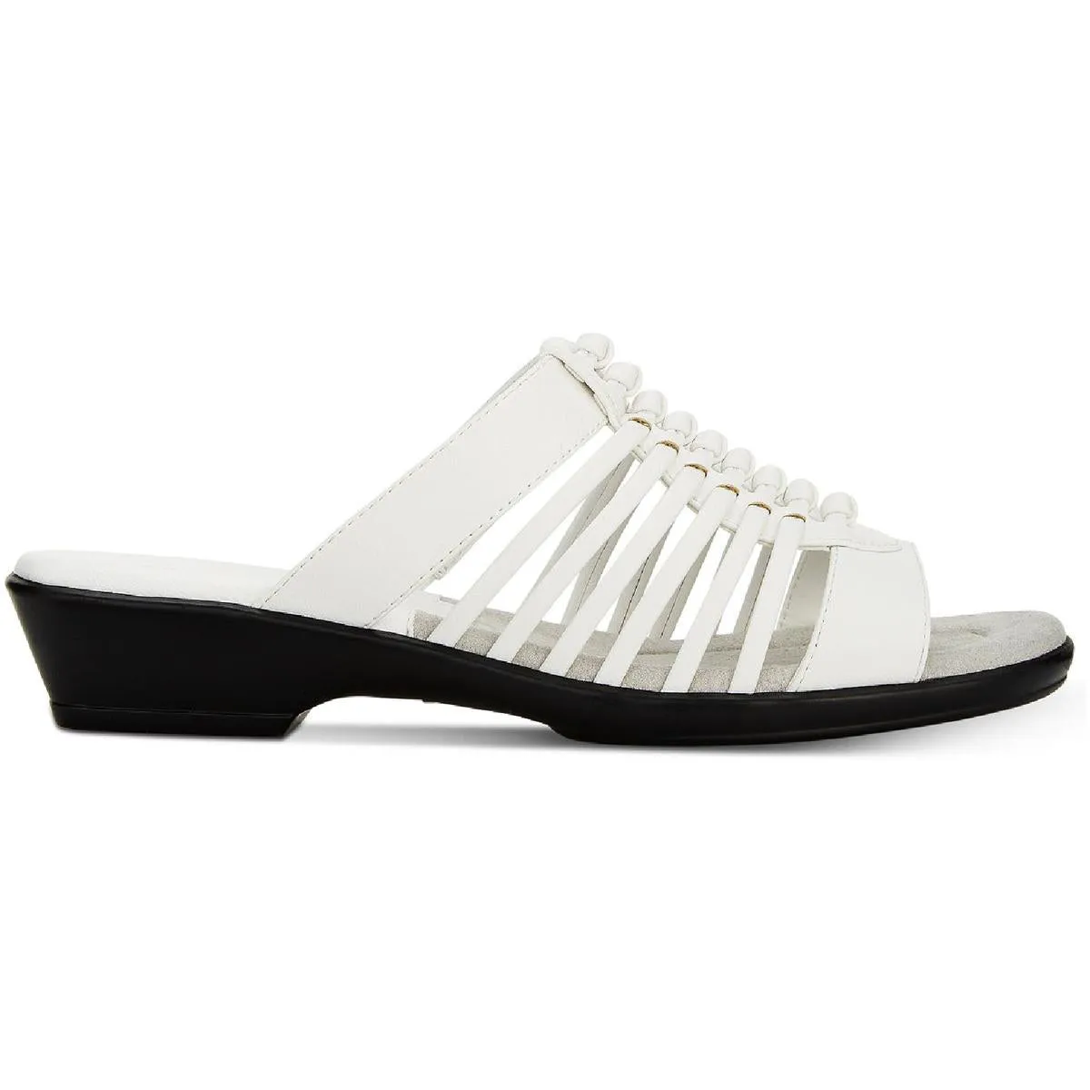 Easy Street Womens Nola Faux Leather Caged Huarache Sandals