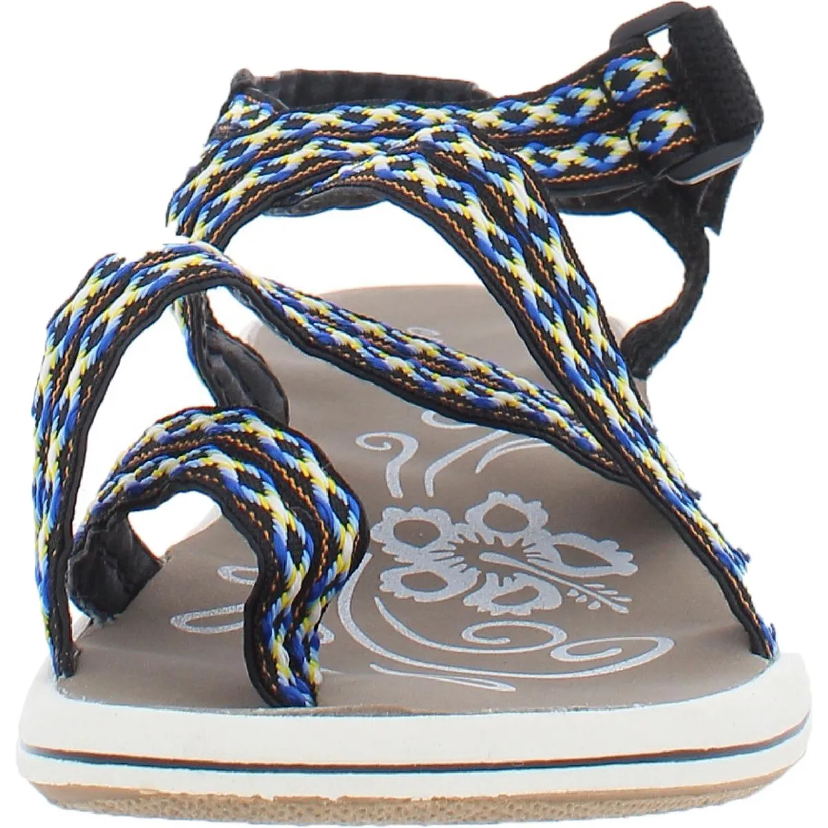Easy Street Womens Skip Strappy Toe Loop Flat Sandals