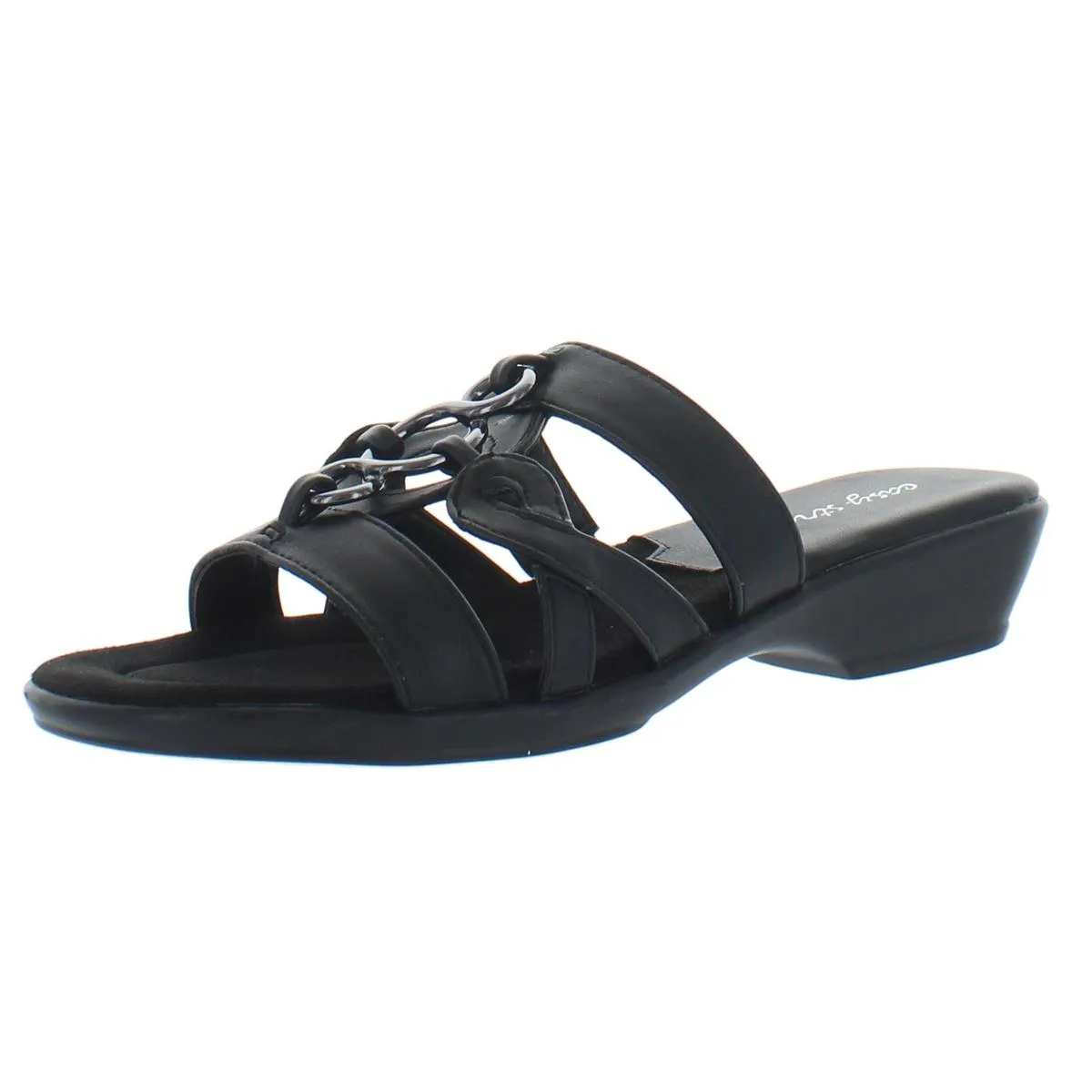 Easy Street Womens Torrid Faux Leather Slip On Slide Sandals