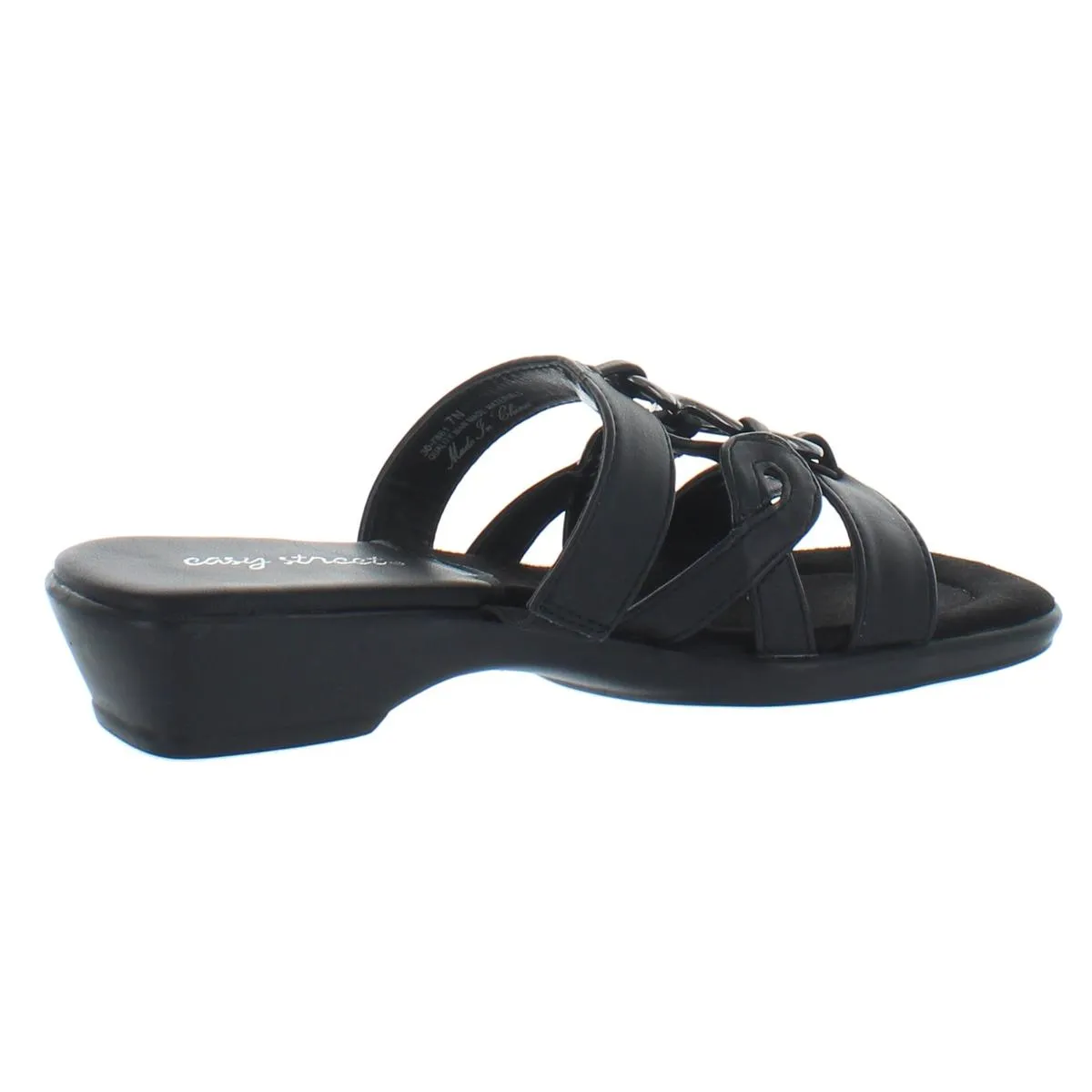 Easy Street Womens Torrid Faux Leather Slip On Slide Sandals