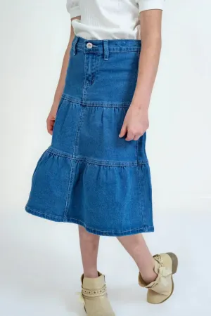 Ellery Girls Midi Denim Skirt