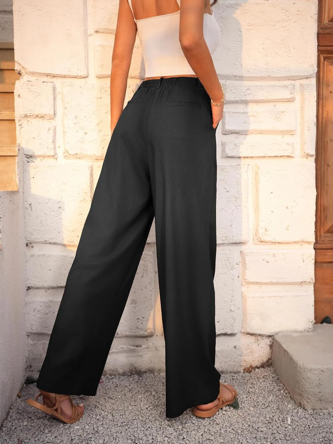 GRACE KARIN Women's Wide Leg Pants Business Casual Straight Long Trousers Palazzo Flowy Pants