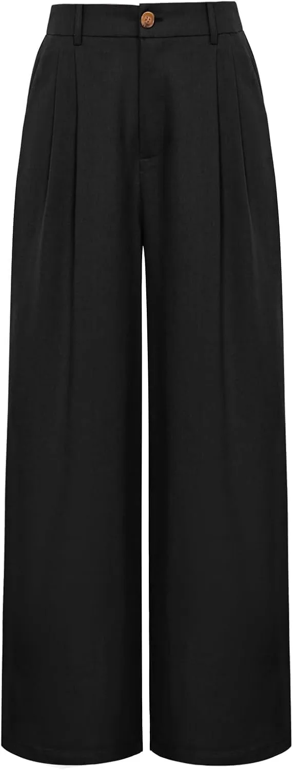 GRACE KARIN Women's Wide Leg Pants Business Casual Straight Long Trousers Palazzo Flowy Pants