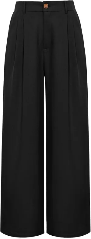 GRACE KARIN Women's Wide Leg Pants Business Casual Straight Long Trousers Palazzo Flowy Pants