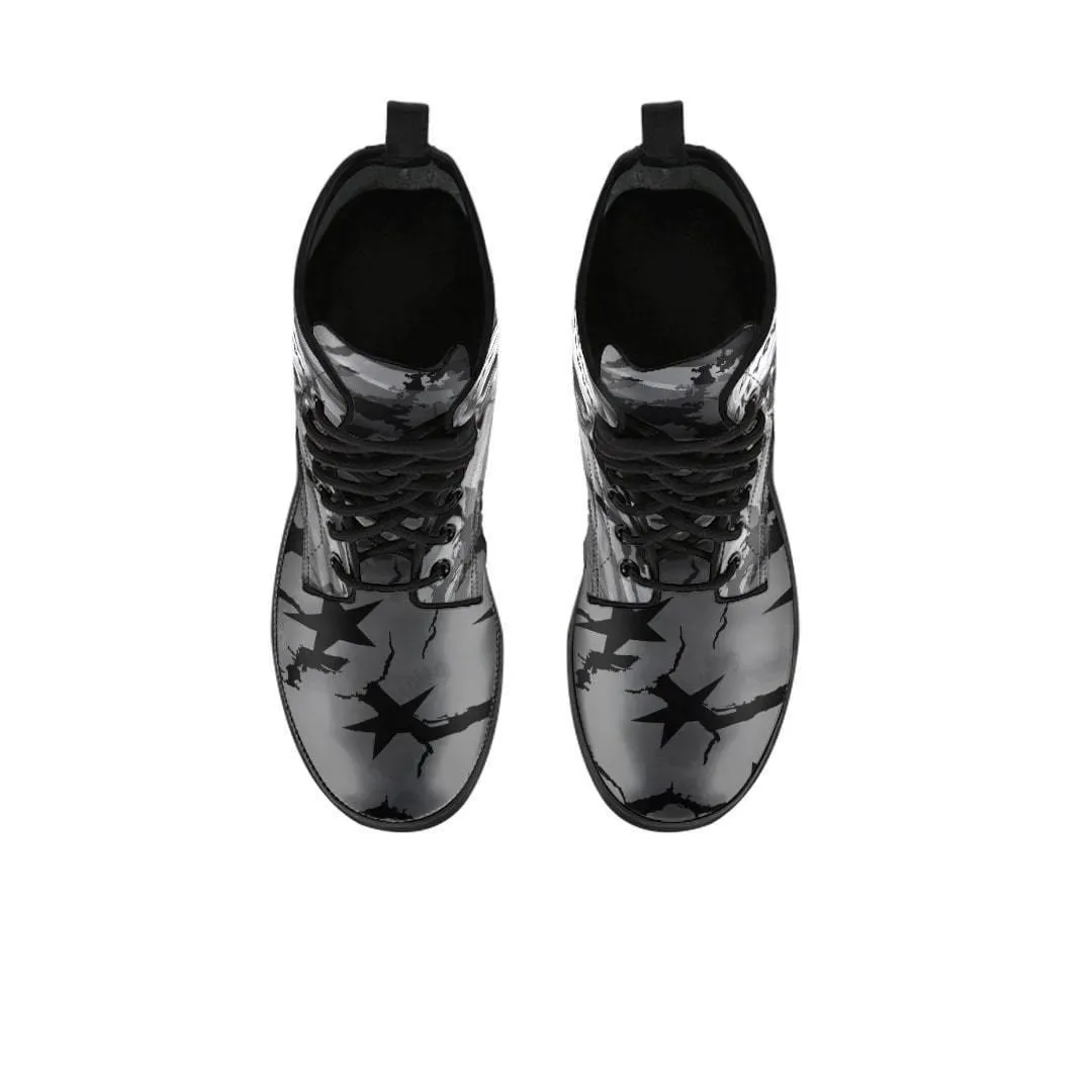 Gray Flag Skull Boots