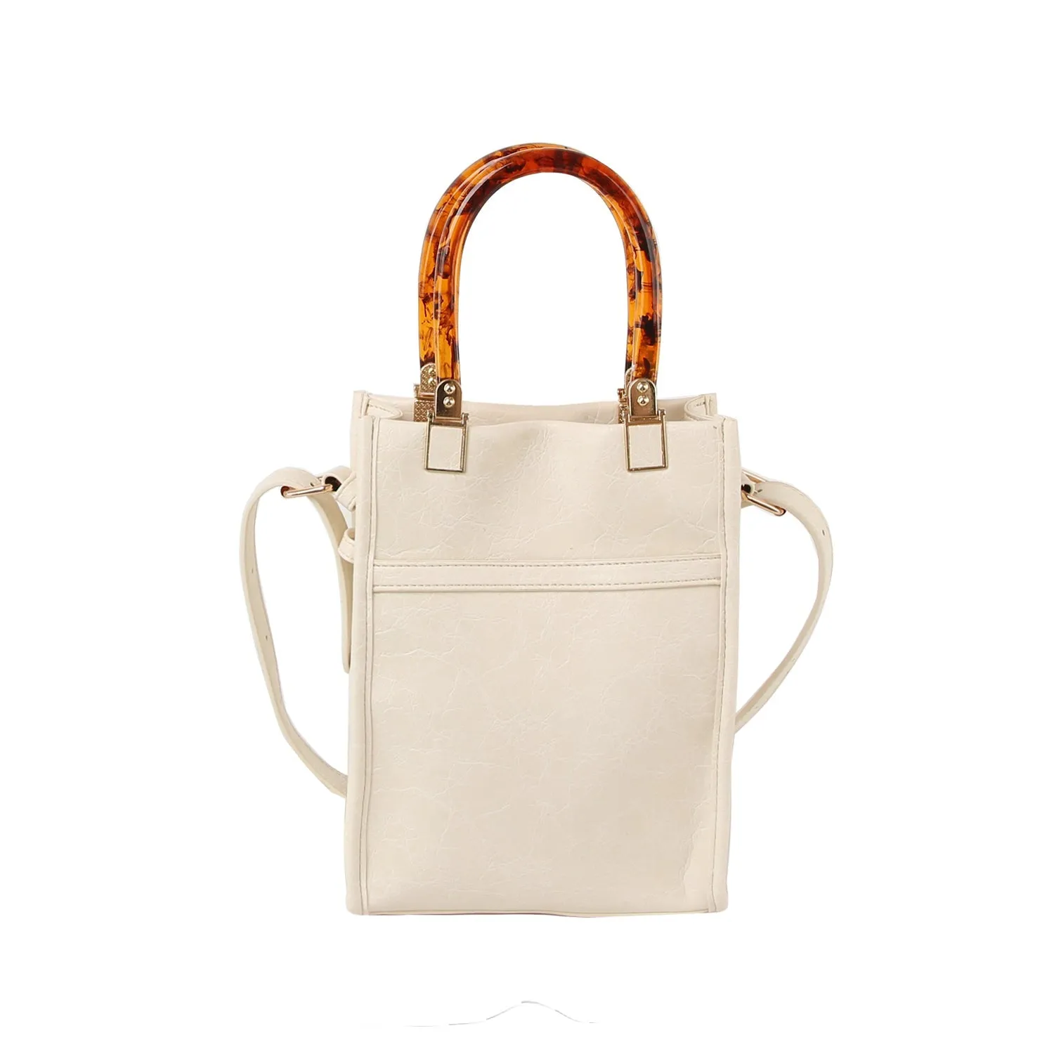 Handle point casual style leather cellphone crossbody bag