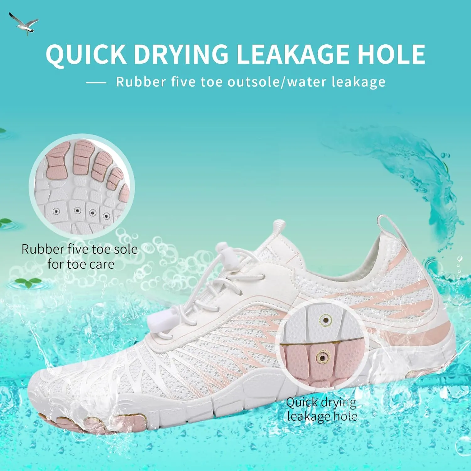 Hike Barefoot Shoes for Women Men, New Barefoot Footwear, Non-Slip Water Shoes,Breathable Non-Slip Footwear Wide Toe