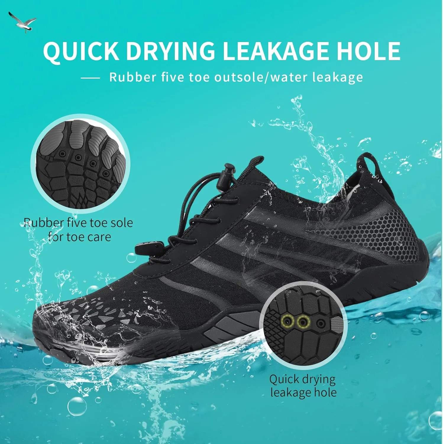 Hike Barefoot Shoes for Women Men, New Barefoot Footwear, Non-Slip Water Shoes,Breathable Non-Slip Footwear Wide Toe