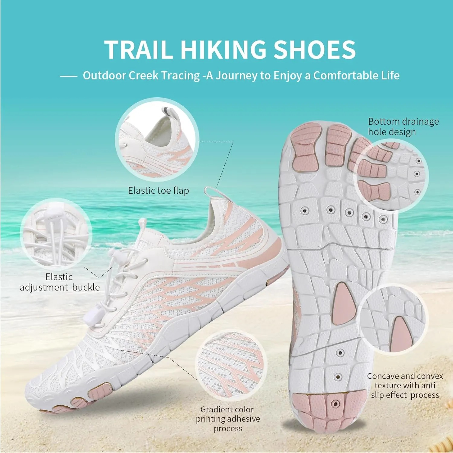Hike Barefoot Shoes for Women Men, New Barefoot Footwear, Non-Slip Water Shoes,Breathable Non-Slip Footwear Wide Toe