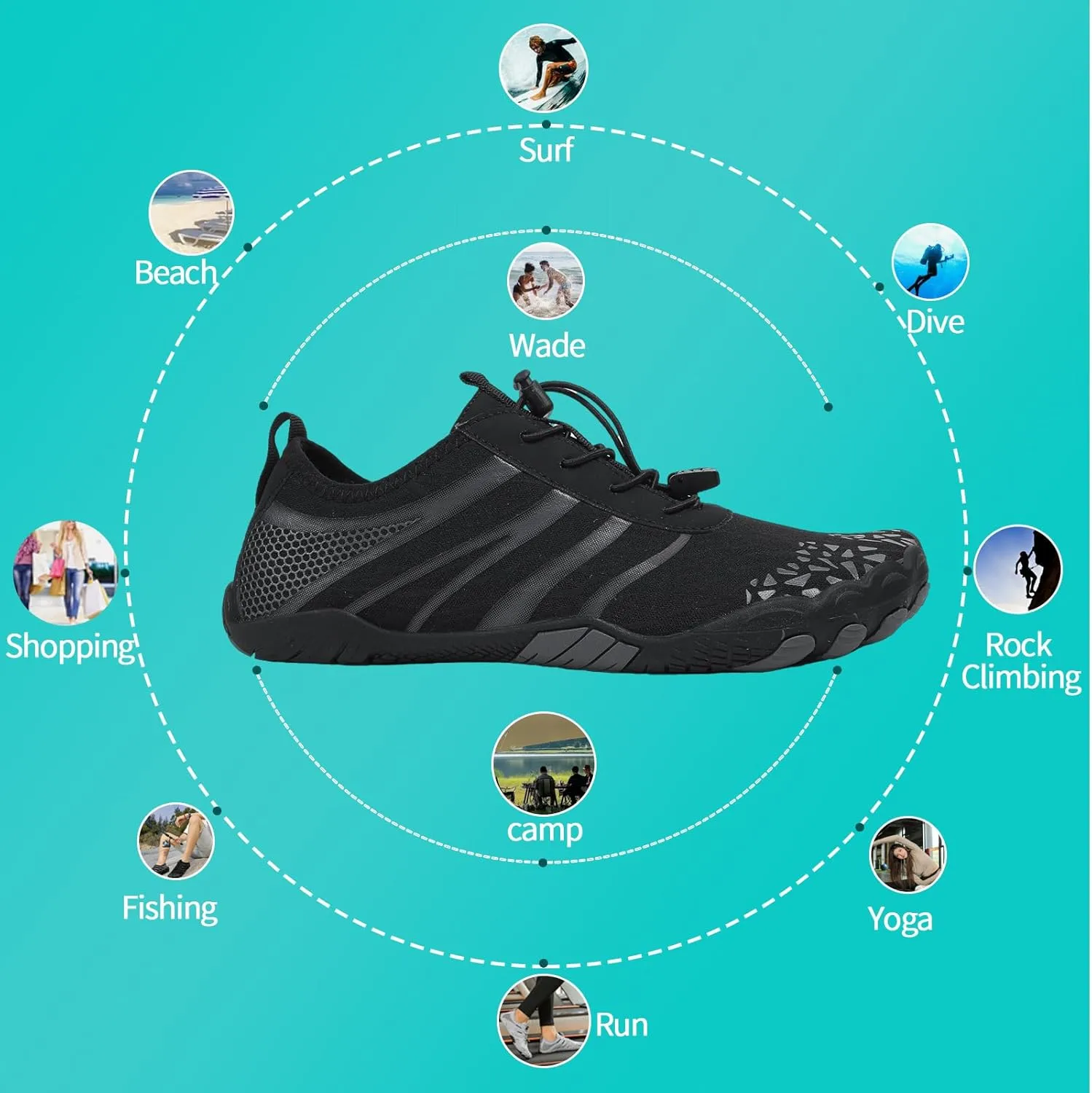 Hike Barefoot Shoes for Women Men, New Barefoot Footwear, Non-Slip Water Shoes,Breathable Non-Slip Footwear Wide Toe