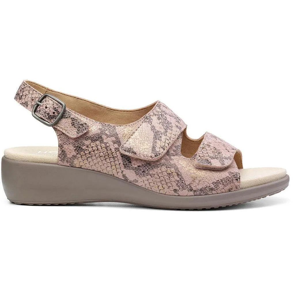 Hotter Womens Sandal Easy Extra Wide Blush Snake