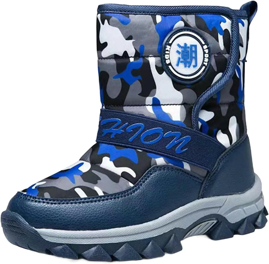 Kids Winter Boots Waterproof Girls Boys Snow Hiking Outdoor Boots Anti Collision Anti-Skid Mid Ankle Trekking Shoes