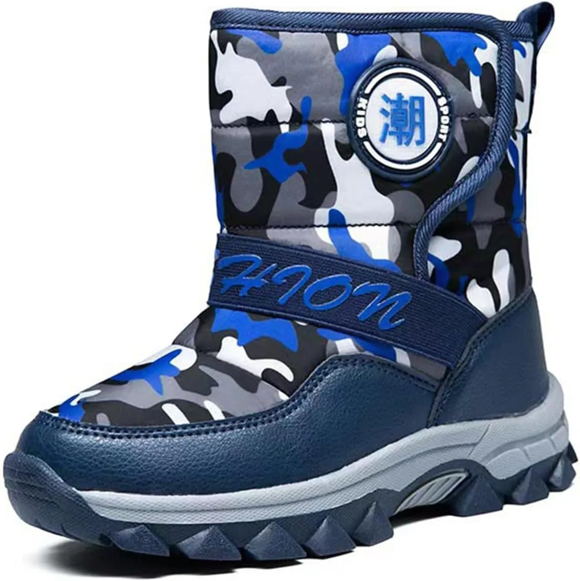 Kids Winter Boots Waterproof Girls Boys Snow Hiking Outdoor Boots Anti Collision Anti-Skid Mid Ankle Trekking Shoes