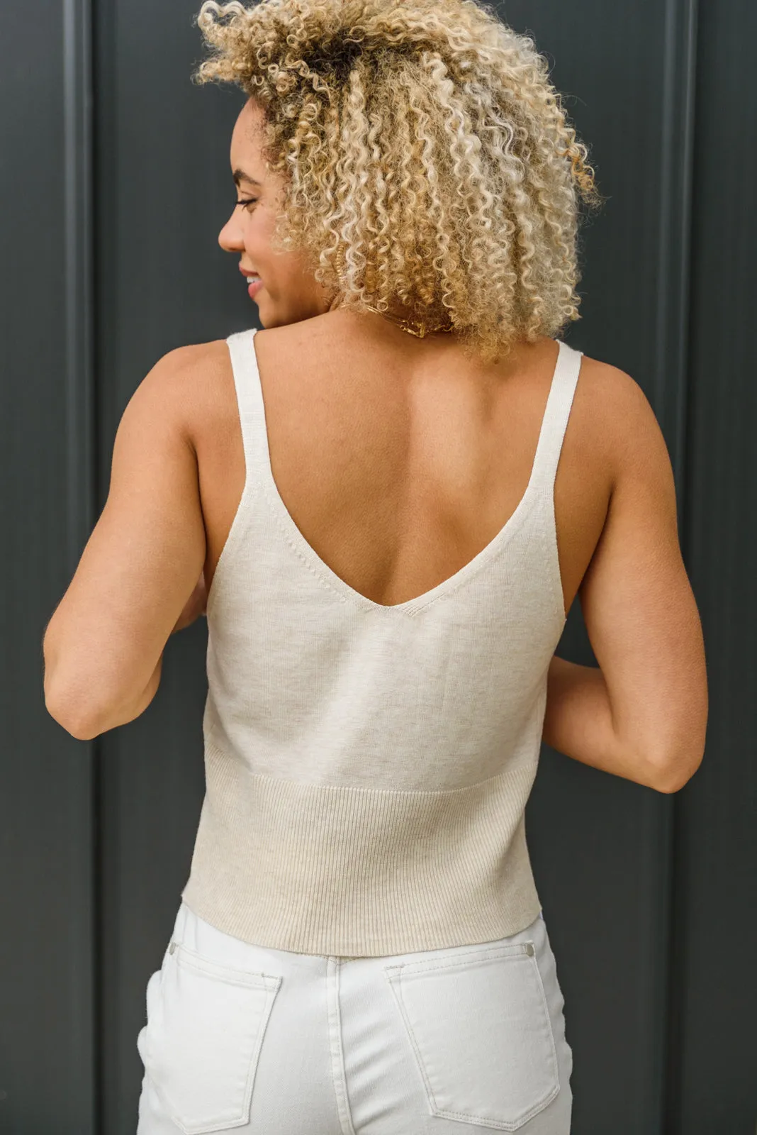 Light Weight Ribbed Bodice Tank In Natural