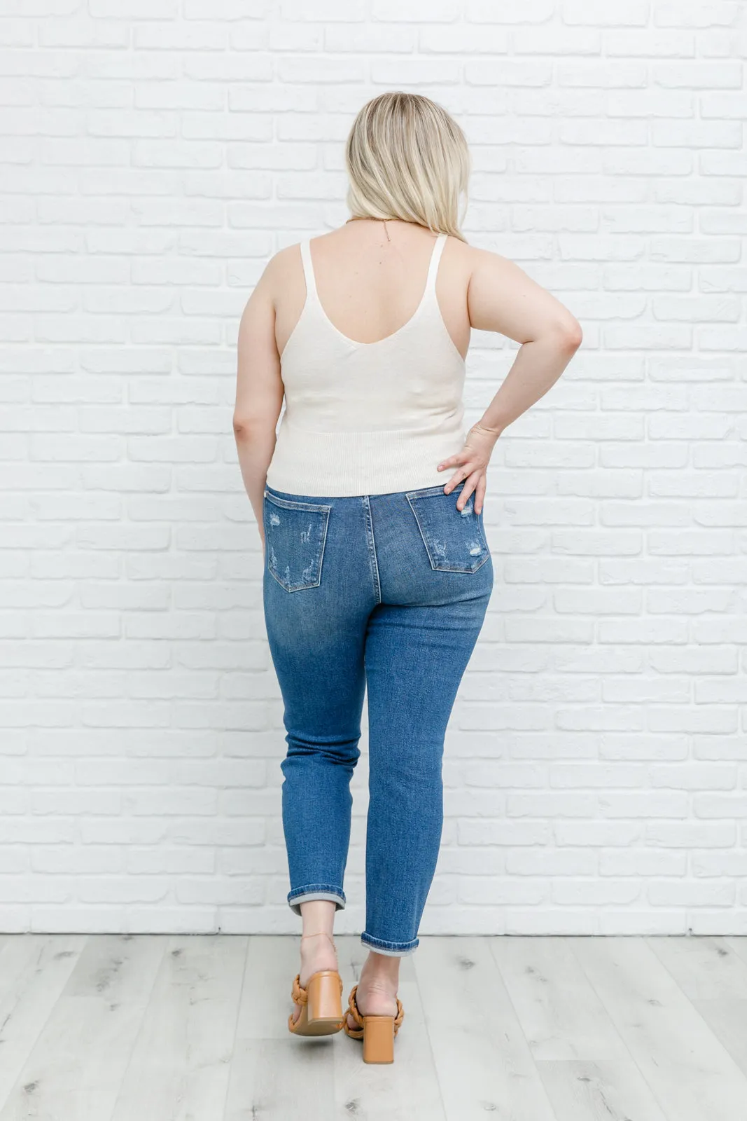 Light Weight Ribbed Bodice Tank In Natural