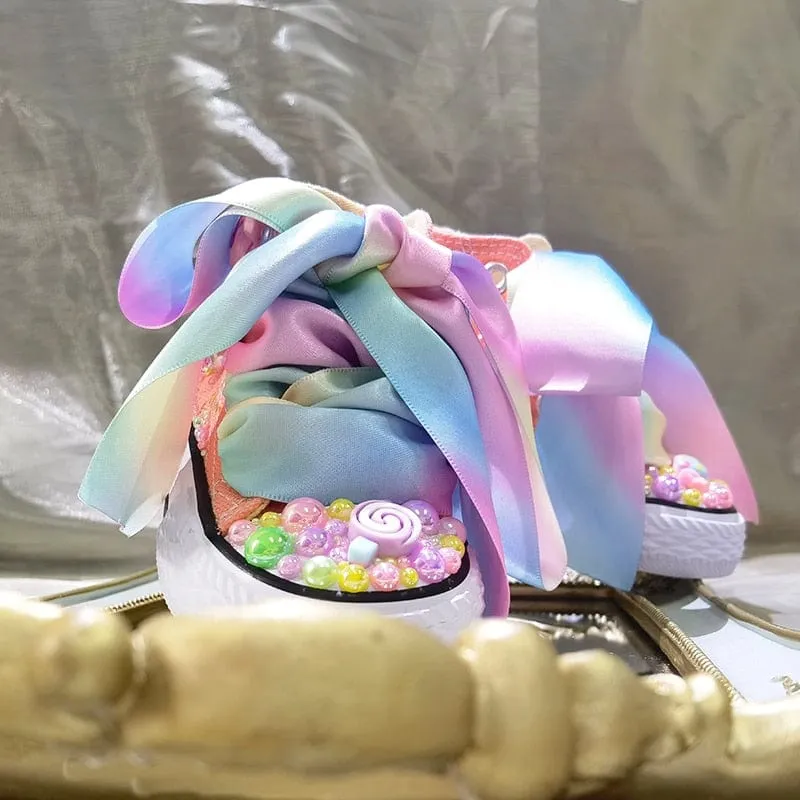 Lollipop Candy Kids High-Top Canvas Sneakers